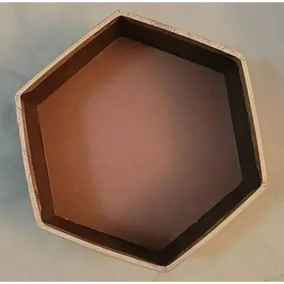 Tall Hexagon Brown with Floral Accents Candle Box from Lang Primitives - Picture 7 of 7